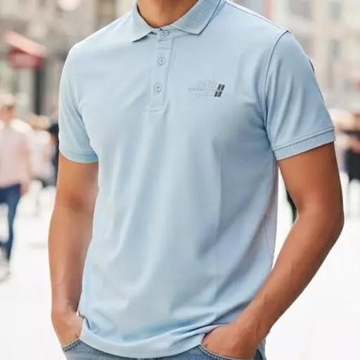 Polo Micro-Piqué Azul Cielo