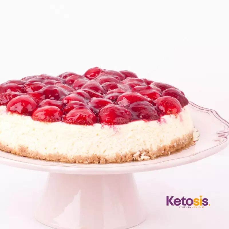 Torta Cheesecake de Fresa Keto