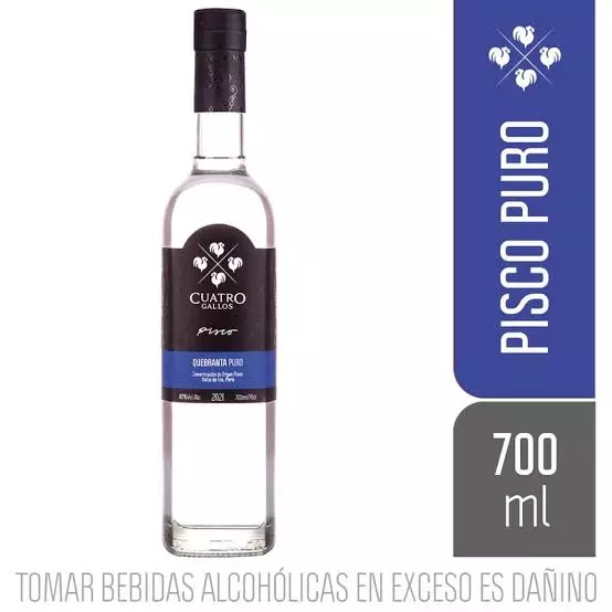Pisco 4 gallos quebranta 750ml
