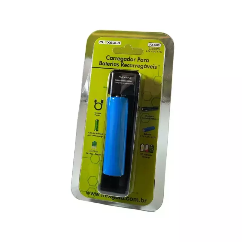 CARREGADOR C/PILHA FLEX GOLD FX-C08