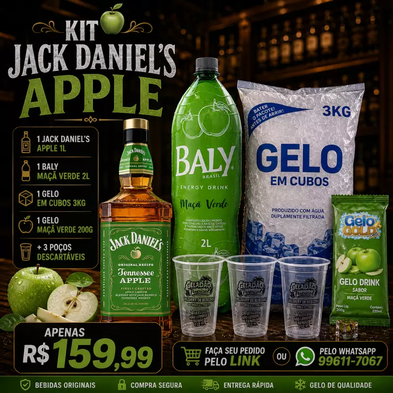 Kit Jack Daniels Apple + 1 Baly maça(copy)