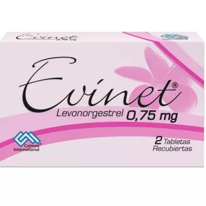 EVINET 0.75MG 2 TABLETAS RECUBIERTAS