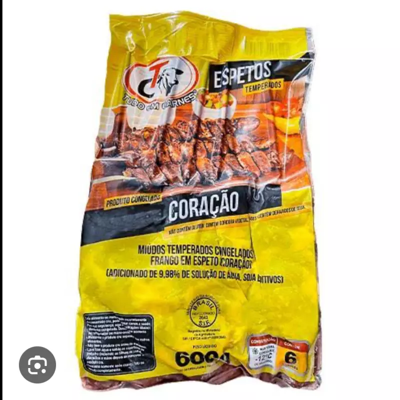 Espetinho de coração de frango 600g