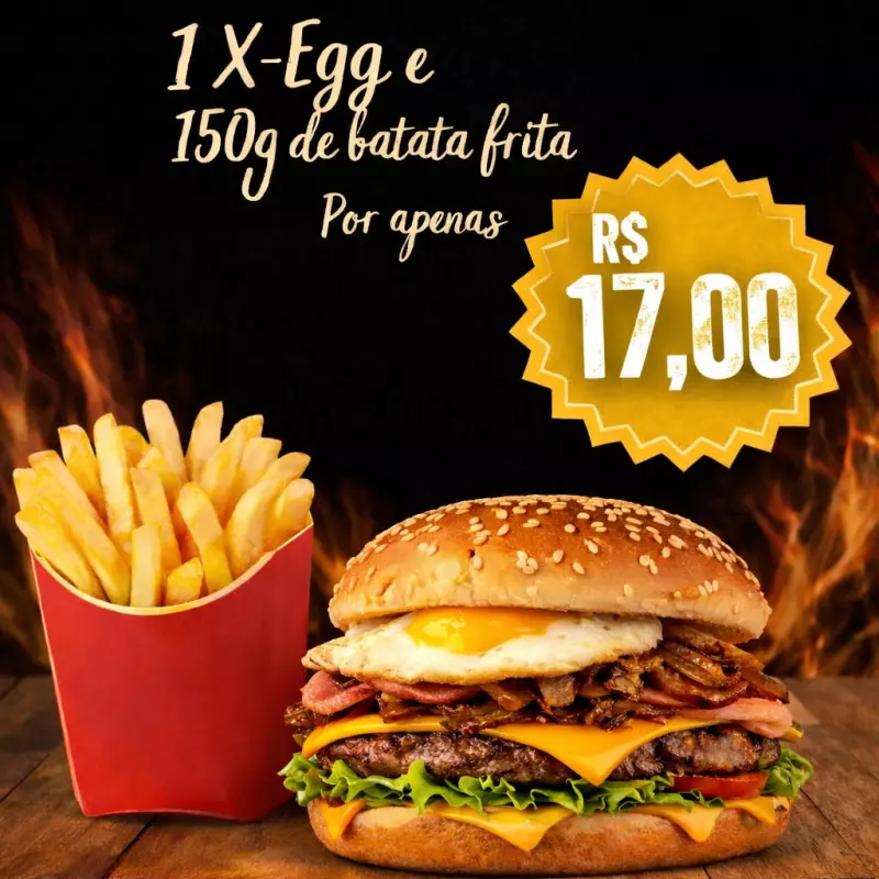Combo x-egg e150g de batata frita