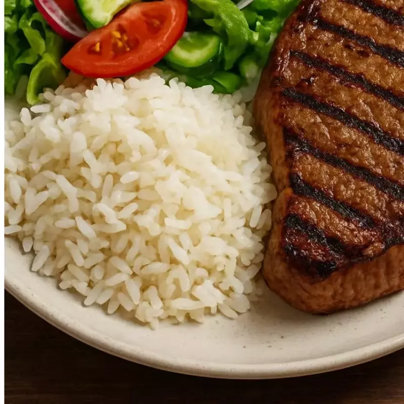 Sopa + bandeja lomo de cerdo