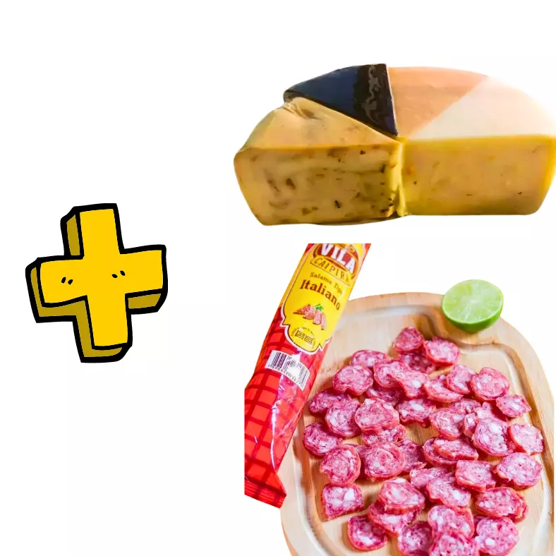 Meia Barra 4 queijos + Salame