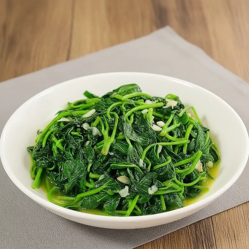 BERRO SALTEADO CON AJO 蒜蓉炒西洋菜