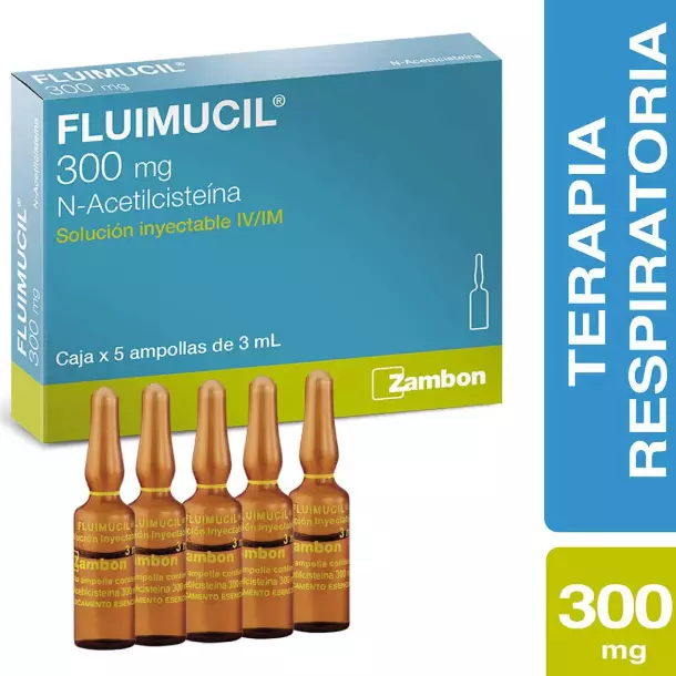 FLUIMUCIL 300 MG SOLUCIÓN INYECTABLE
