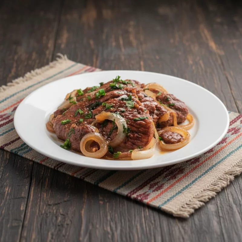 Bisteca acebolado