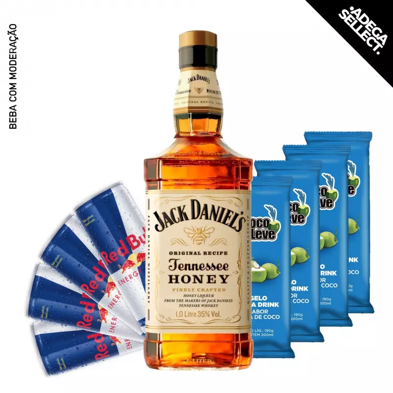 Combo Whisky J. Daniels Honey 1L