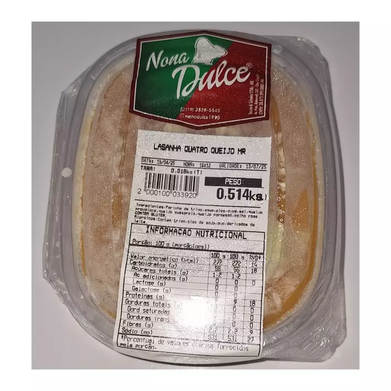 Lasanha 500g 4 Queijo M. Rosê