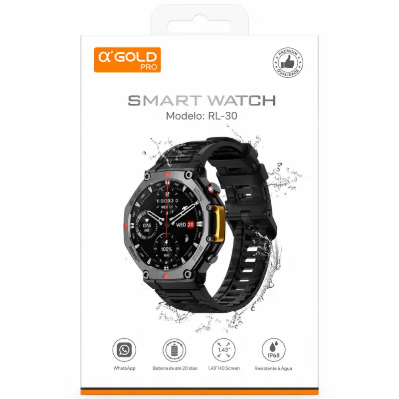 SMARTWATCH DIGITAL  GOLD RL-30