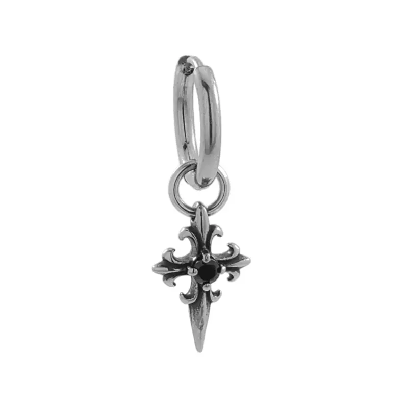 Fleur de Lis Cross Earrings