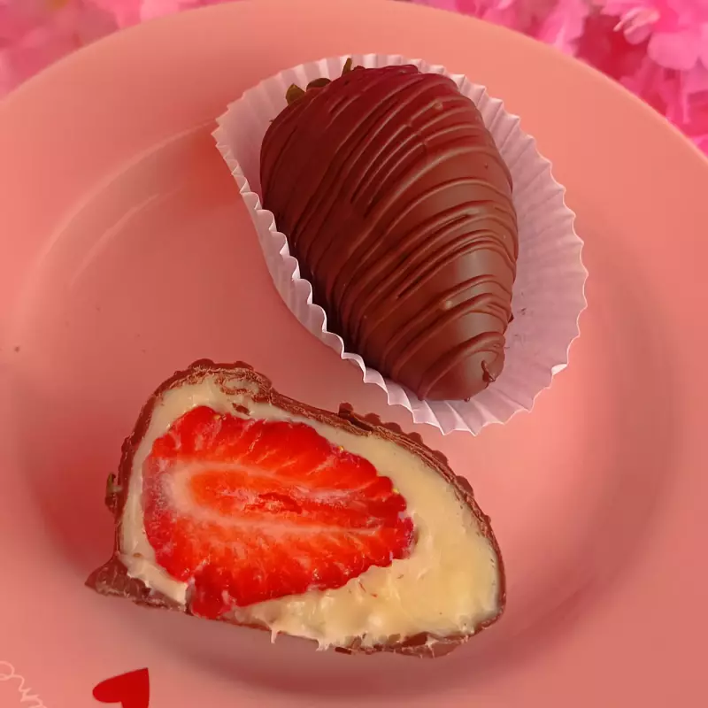 Trufa de bombom de morango