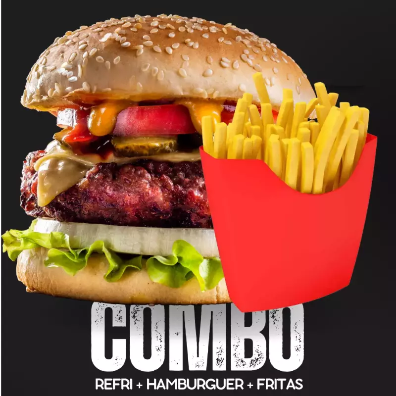 COMBO/ REFRI+ 2 HAMBÚRGUER +FRITAS