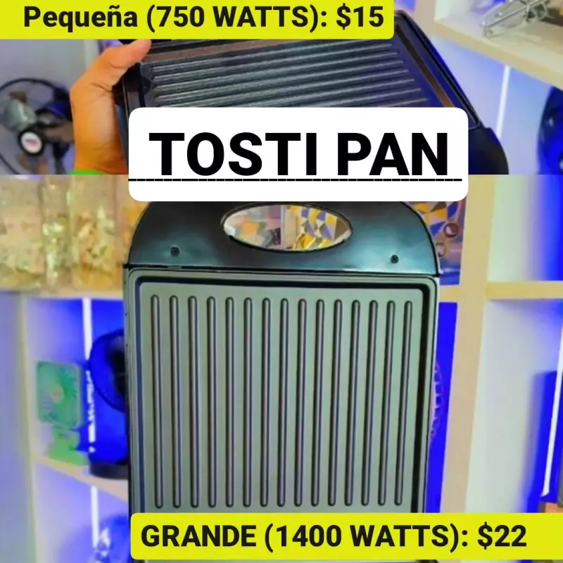 Tostipan. Pequeña 15$/ Grande 22$