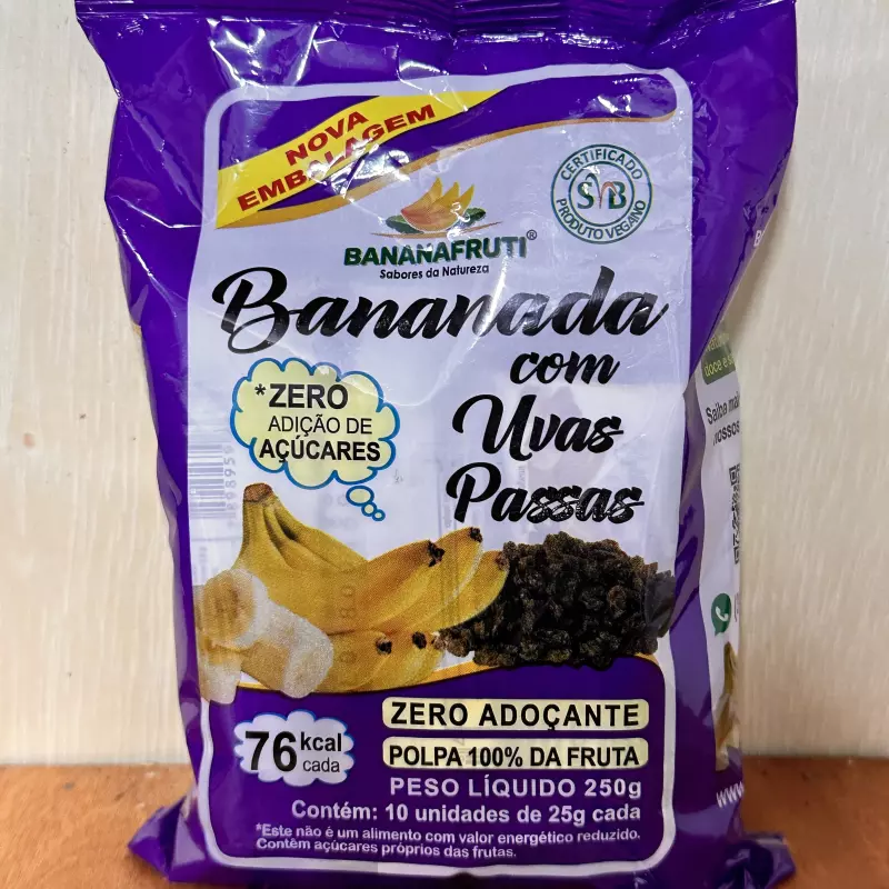 BANANADA C UVAS PASSAS ZERO AÇUCAR