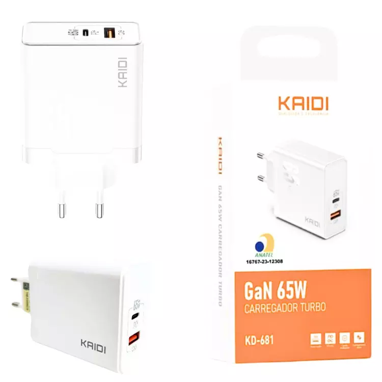 FONTE KAIDI TURBO 65W KD-681