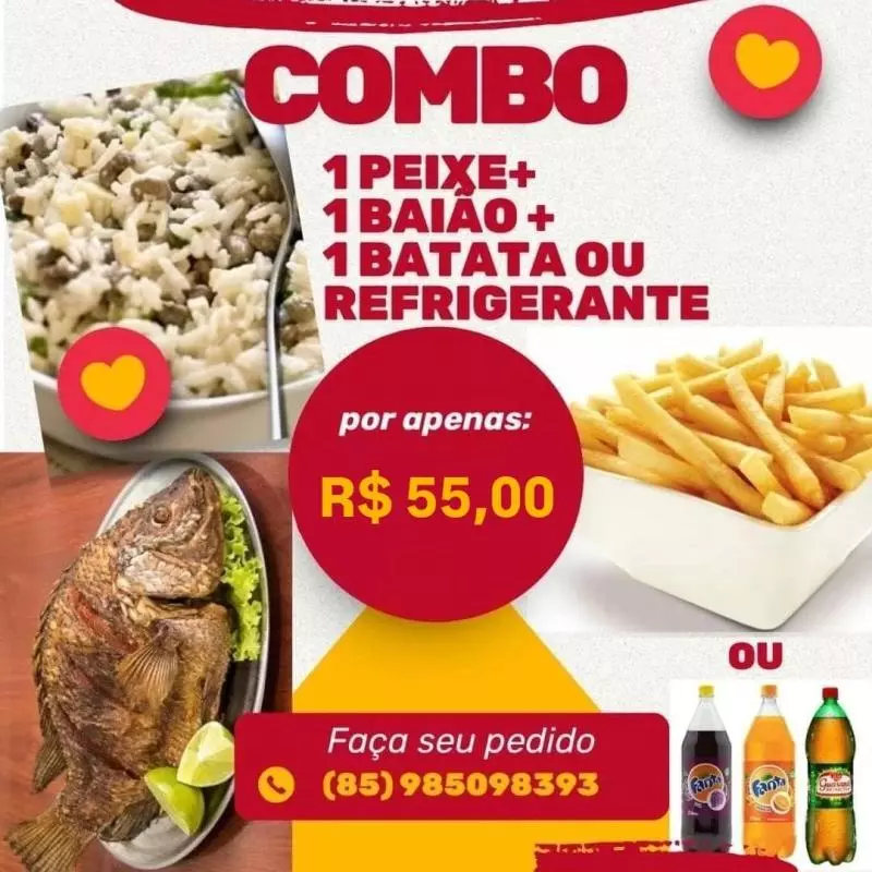 COMBO: PEIXE+BAIÃO+BATATA OU REFRI