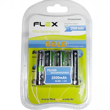 PILHA RECARREGAVEL FLEX 1.2V AA