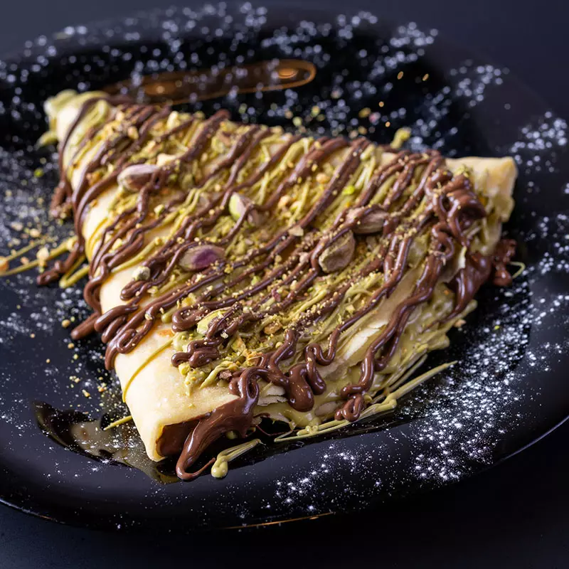 CREPE PISTACHO Y NUTELLA