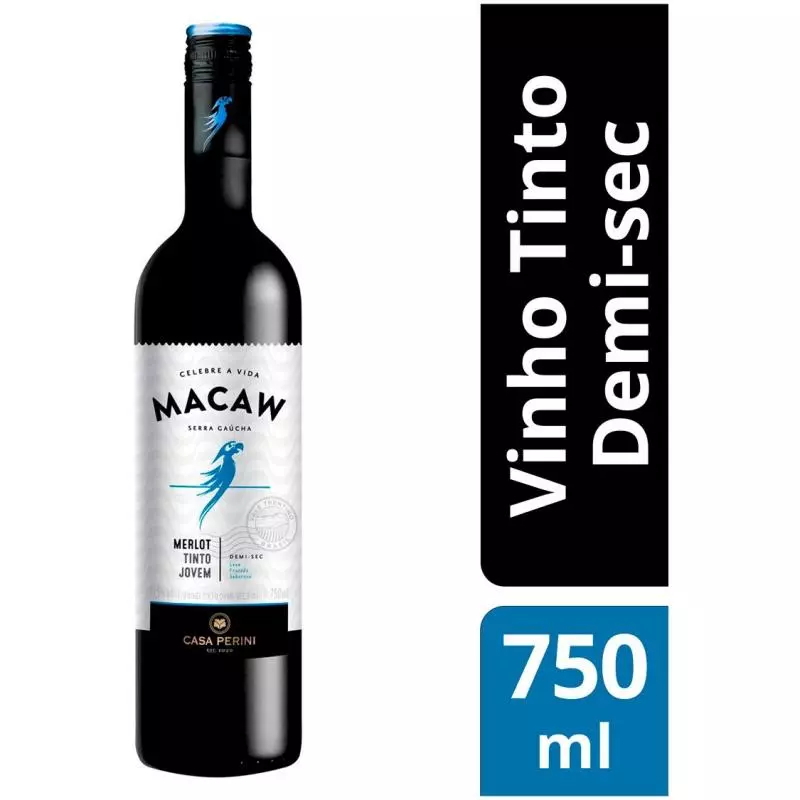 VINHO MACAW 750ML MERLOT 2019