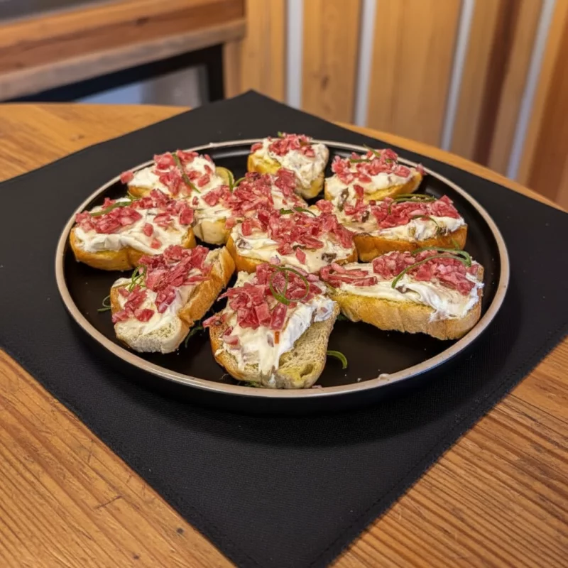 Canapés Queso crema y salchichón