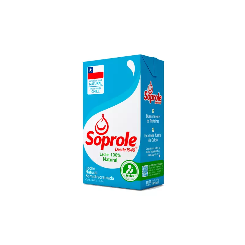 Leche Semi Descremada Soprole 1 Lts