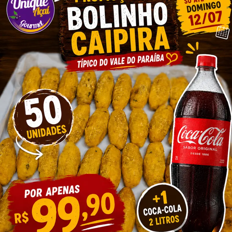 Combo 50 Bolinhos + Coca Cola 2L
