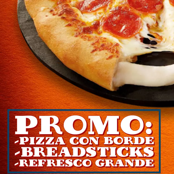 Pizza con Borde de queso + Breadsticks + Refresco Grande