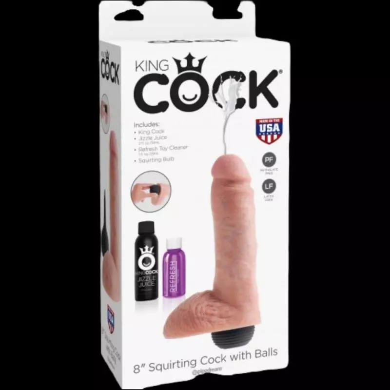 DILDO EYACULADOR 8″ CON TESTICULOS