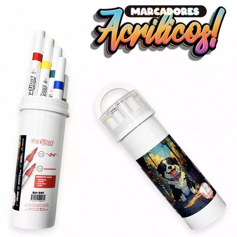 MARCADOR ACRILICO X12 DOBLE PUNTA