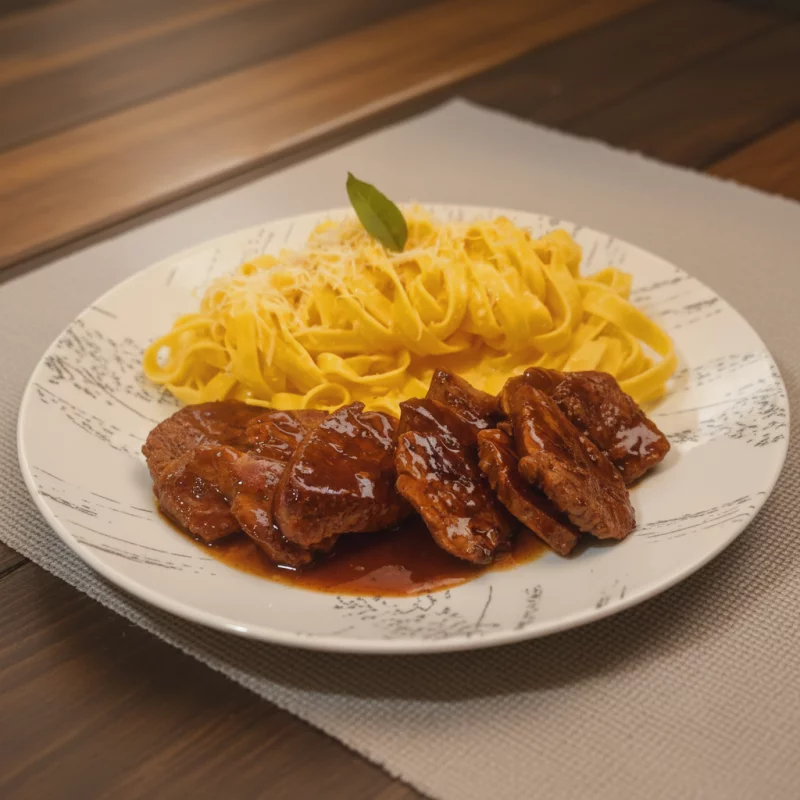 Lomo fino en salsa de El Jardín