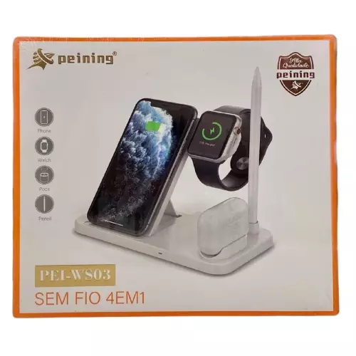 CARREGADOR S/FIO 4 EM 1 PEI-WS03