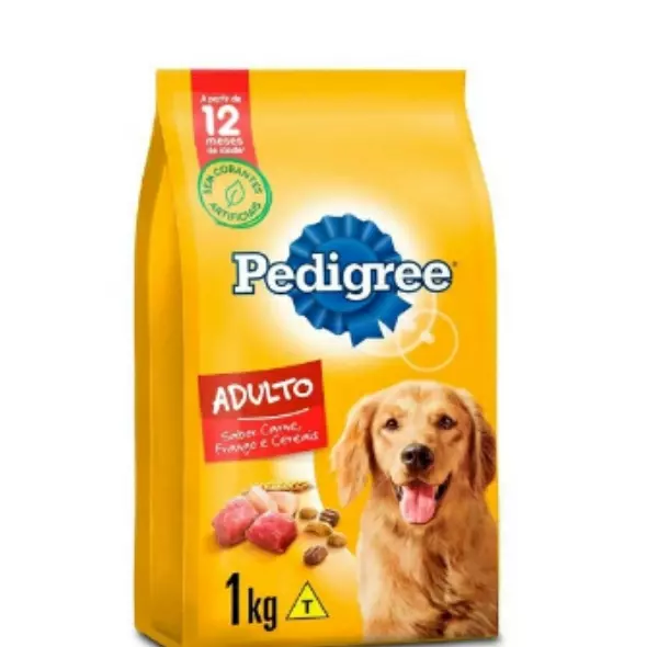 Ração pedigree carne frango cereais