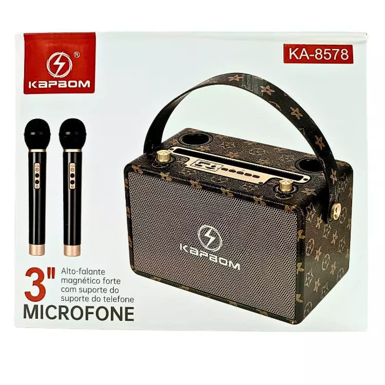 CAIXA DE SOM KAPBOM KA-8578 C/2MIC