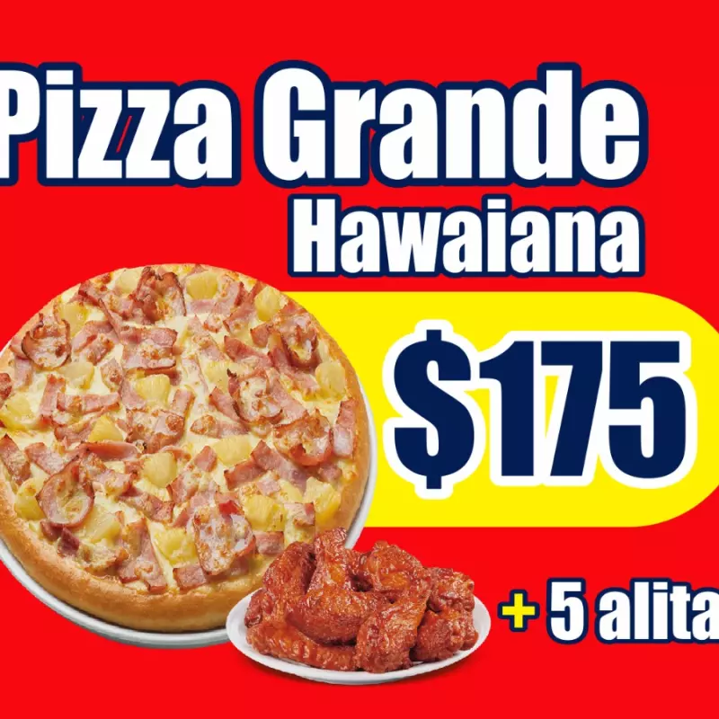 Grande y 5 alitas (hawaiana)