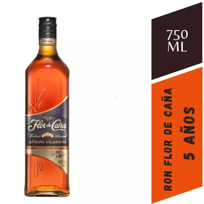 Ron Flor De Caña 5 Años - 750 Ml