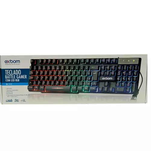TECLADO GAMER USB EXBOM RGB BK-151C