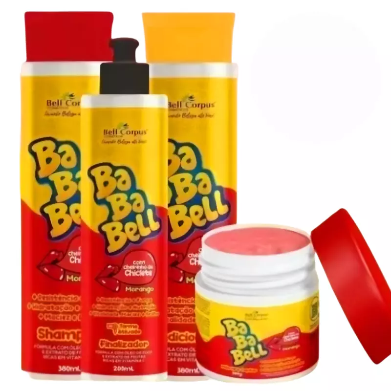 Kit capilar bababell morango 4x1