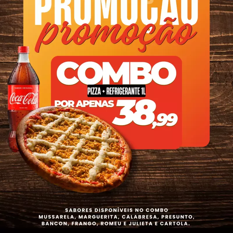 Combo -  Pizza+Refri 1L por R$ 38,99