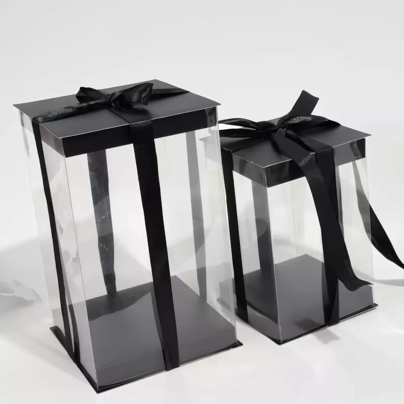 Caja acetato moño cuadrado grande