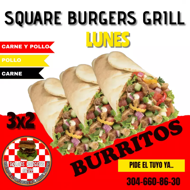 LUNES 3x2 BURRITOS