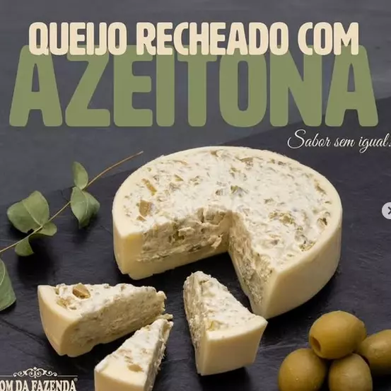 Queijo recheado azeitona e requeijão