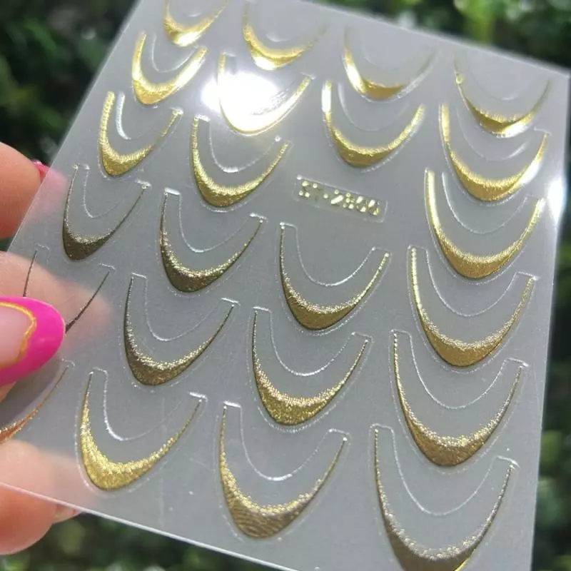 Cartela Adesivo Francesa Dourado