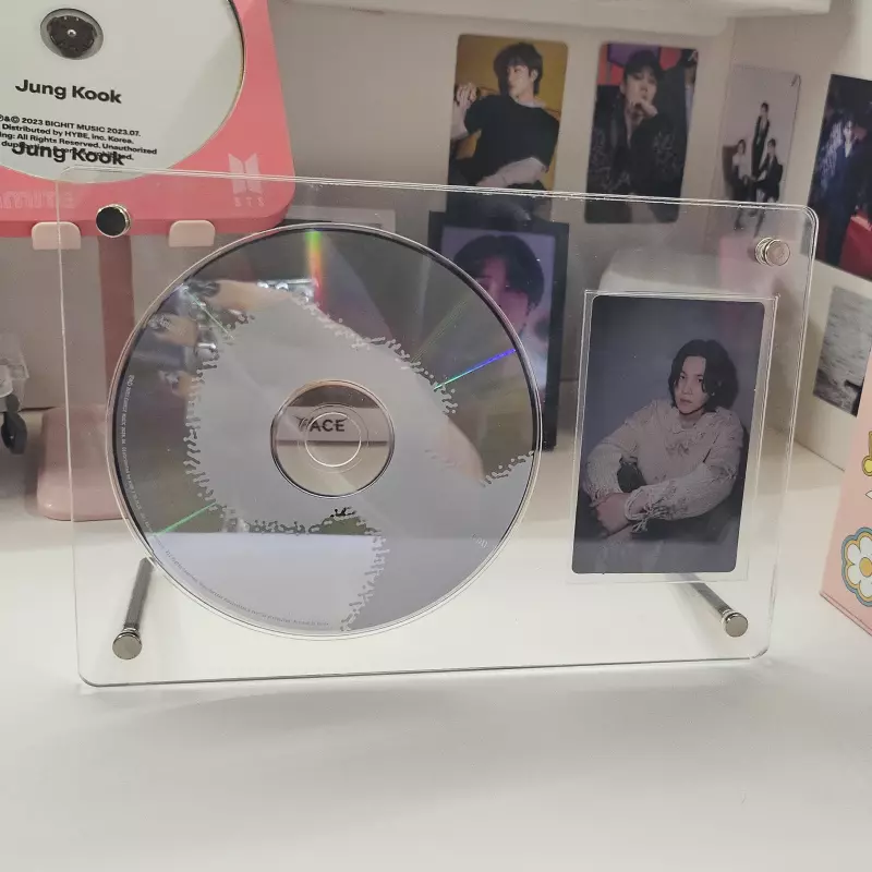 Porta PC y CD acrílico transparente