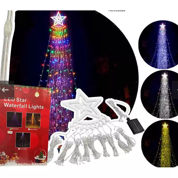 🎄GUIRNALDA ESTRELLA ARBOL SOLAR🎄