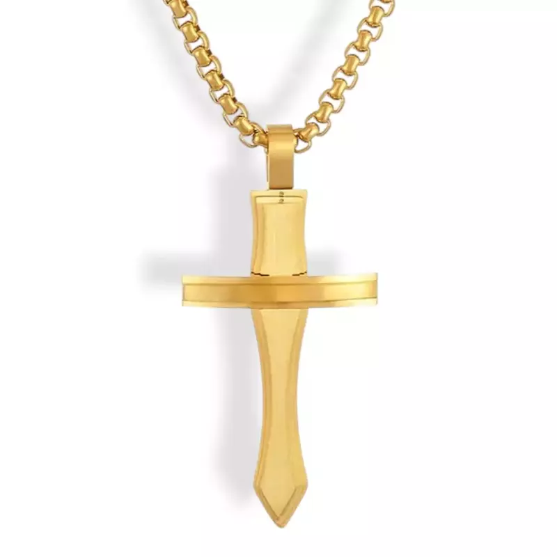 Matte Gold Cross Necklace