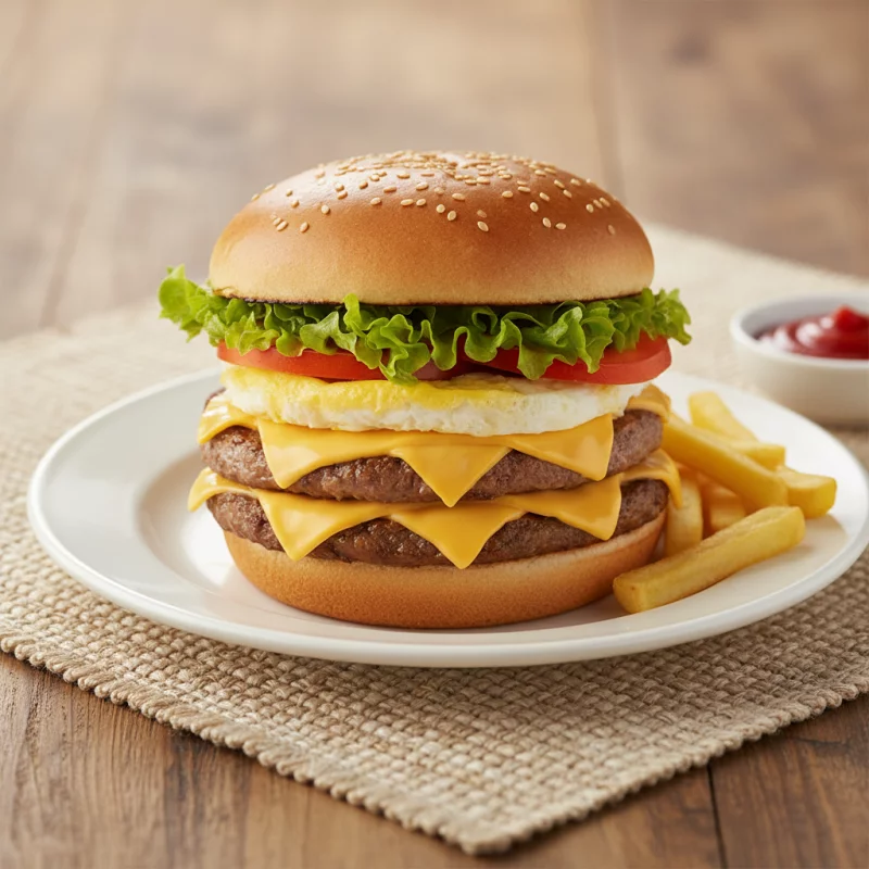 Hamburguesa Doble con Queso y Huevo