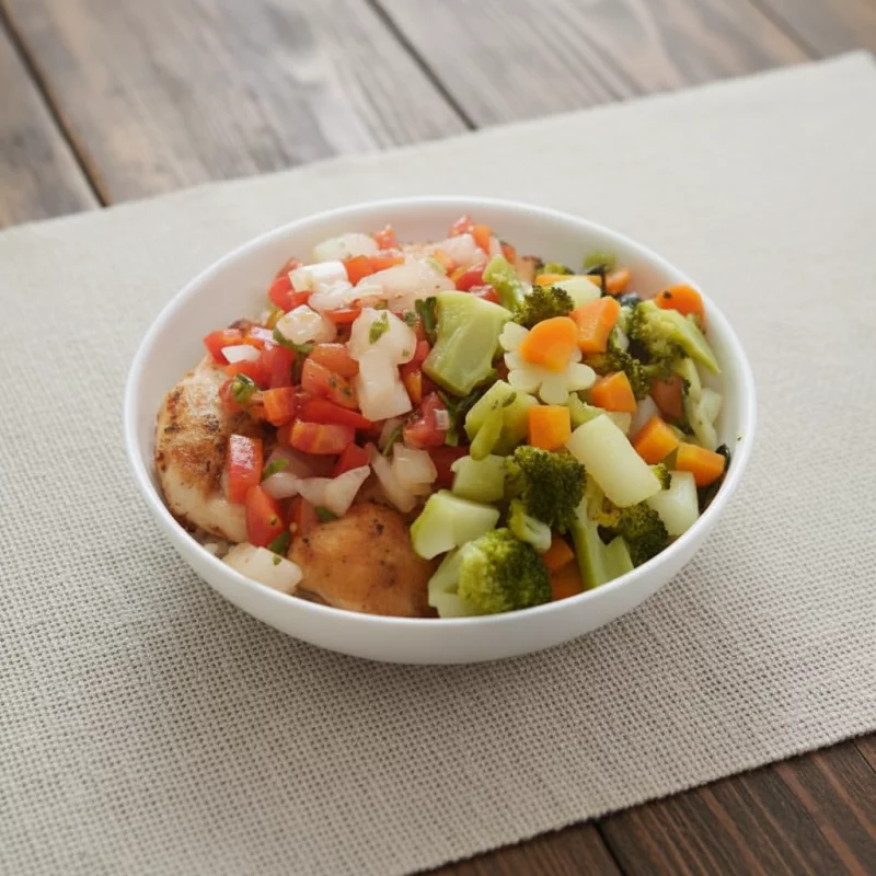 Filé de frango grelhado com vinagrete